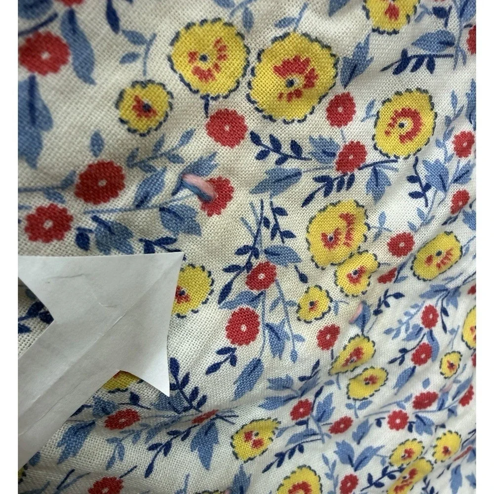 Handmade Plus Quilt Feed Sack Fabrics Hand Tied 72 x 87.5